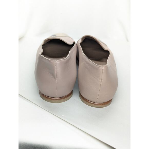 AGL Loafers Snake Skin Cap-Toe Womens 38.5 Nude Leather Preppy Old Money Career - Picture 3 of 7